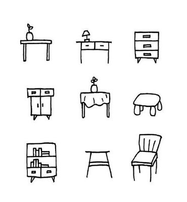 親子涂鴉時光 一組合家歡簡筆畫家具等你來著色